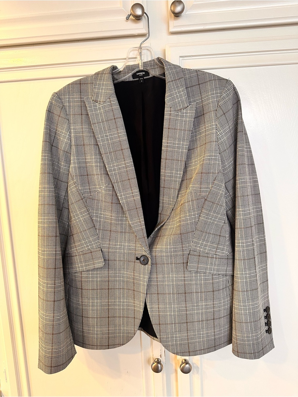 Express editor lined   Gray Glen Plaid Blazer size medium